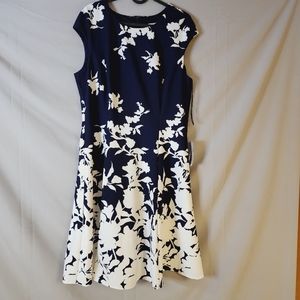 London times floral cap sleeve fit & flare dress